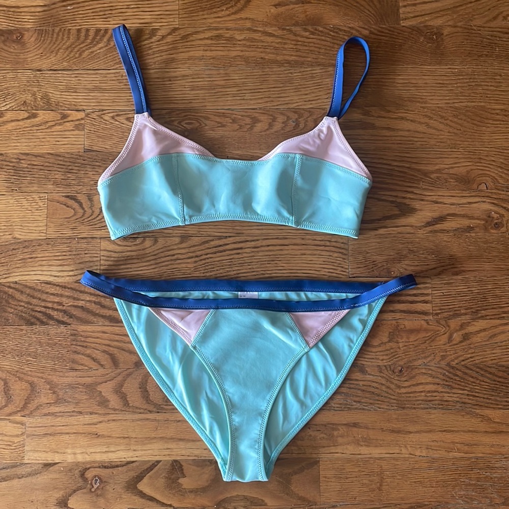 Topshop two piece color-block bikini 8/10